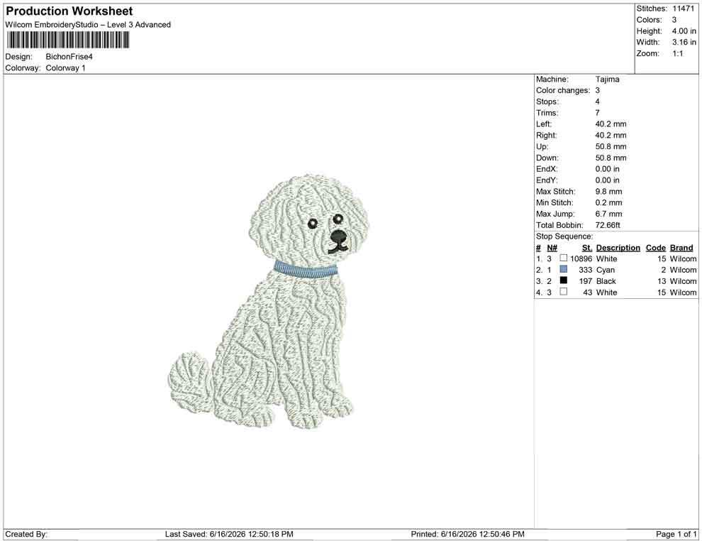 Bichon Frisé Embroidery Designs: Dog Embroidery File Cute Puppy with Collar Embroidery Machine File (PES DST JEF+) Digital Download