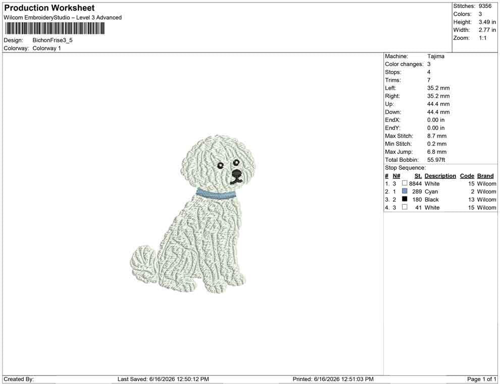 Bichon Frisé Embroidery Designs: Dog Embroidery File Cute Puppy with Collar Embroidery Machine File (PES DST JEF+) Digital Download