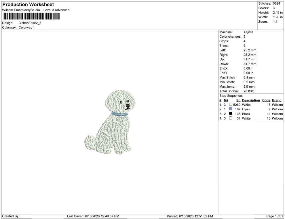 Bichon Frisé Embroidery Designs: Dog Embroidery File Cute Puppy with Collar Embroidery Machine File (PES DST JEF+) Digital Download