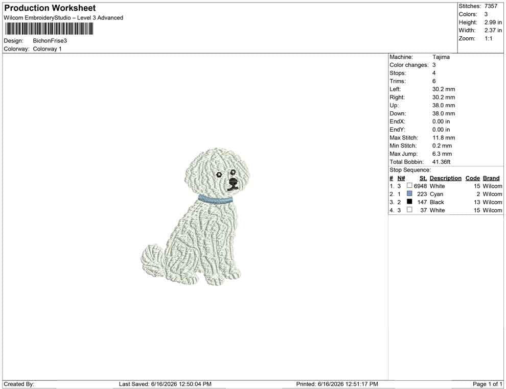 Bichon Frisé Embroidery Designs: Dog Embroidery File Cute Puppy with Collar Embroidery Machine File (PES DST JEF+) Digital Download