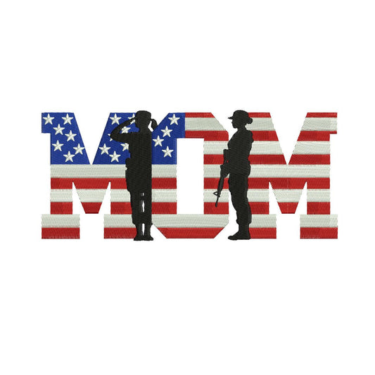 Patriot Mom Embroidery Designs: American Army Mom Machine Embroidery File For Patriotic Mother (Digital Download) PES DST JEF+