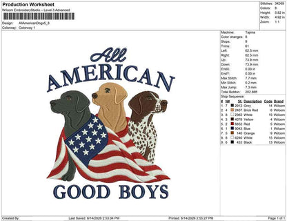 Patriotic Golden Retriever Embroidery Designs: Labrador Retriever Machine Embroidery File 4th of July Puppy Embroidery File (DST, PES, JEF+)