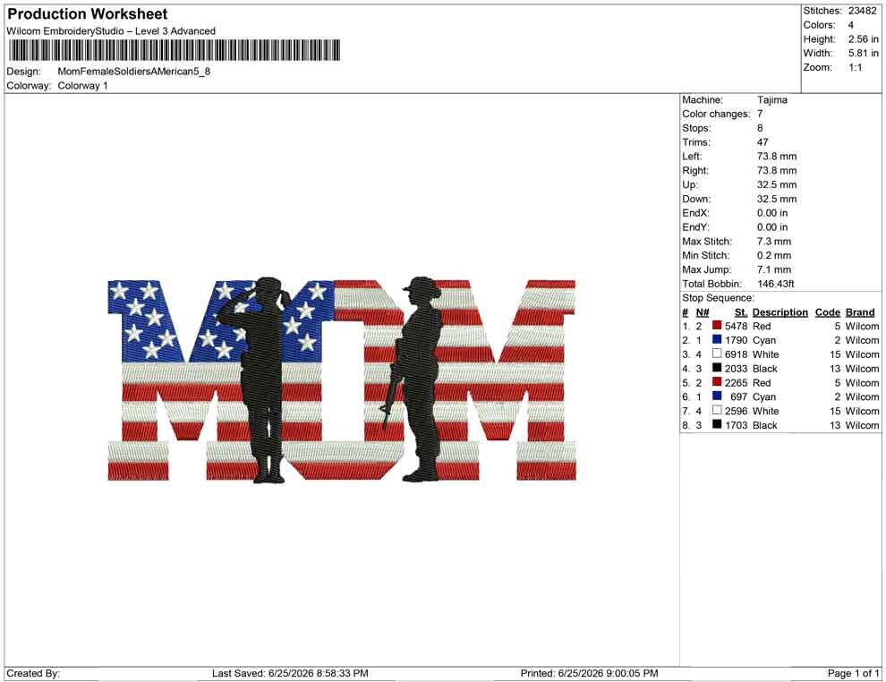 Patriot Mom Embroidery Designs: American Army Mom Machine Embroidery File For Patriotic Mother (Digital Download) PES DST JEF+