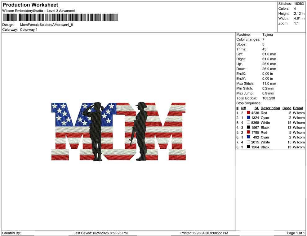 Patriot Mom Embroidery Designs: American Army Mom Machine Embroidery File For Patriotic Mother (Digital Download) PES DST JEF+