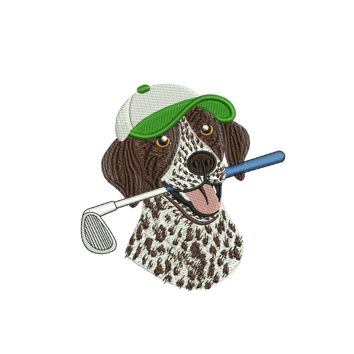 German Shorthaired Pointer Embroidery Designs: Dog Golf Machine Embroidery File Dog Short hair Embroidery File (DST, PES, JEF+) Digital