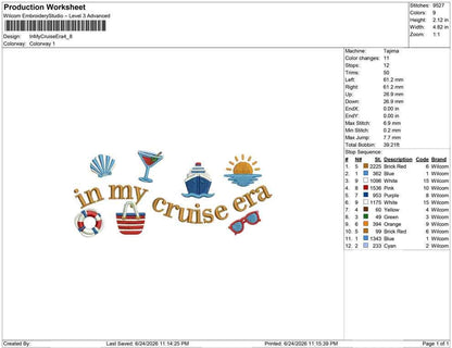 Cruise Era Embroidery Designs: Cruise Ship Machine Embroidery File (PES DST JEF+) Digital Download