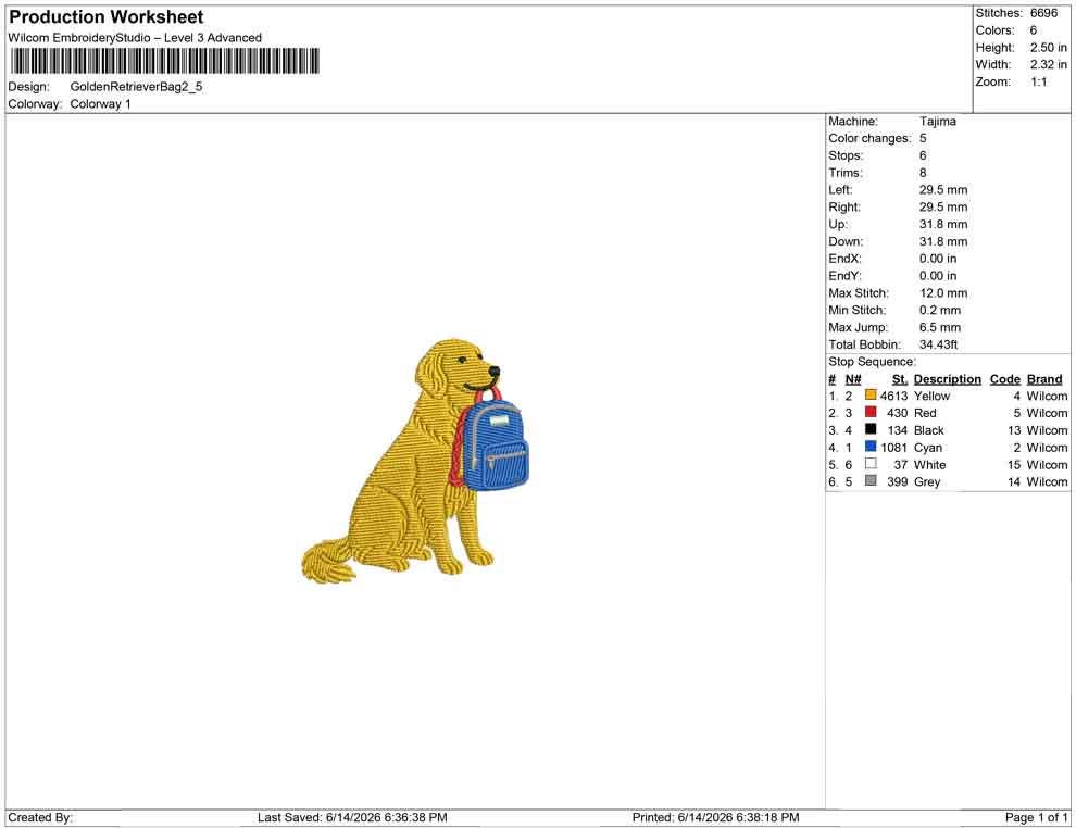 Golden Retriever Embroidery Designs: Back to School Machine Embroidery File School Dog Embroidery Design (PES DST EXP+) Digital Download