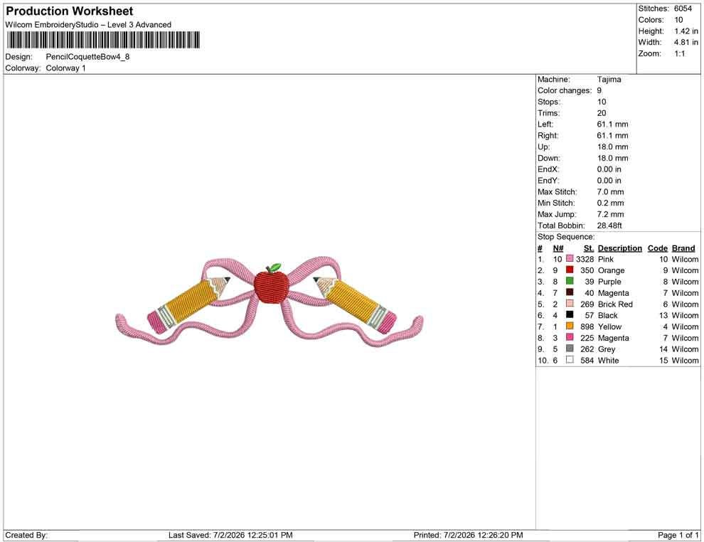Back To School Embroidery Designs: Coquette Machine Embroidery Files For Teacher Appreciation Embroidery Design (PES DST EXP+) Instant