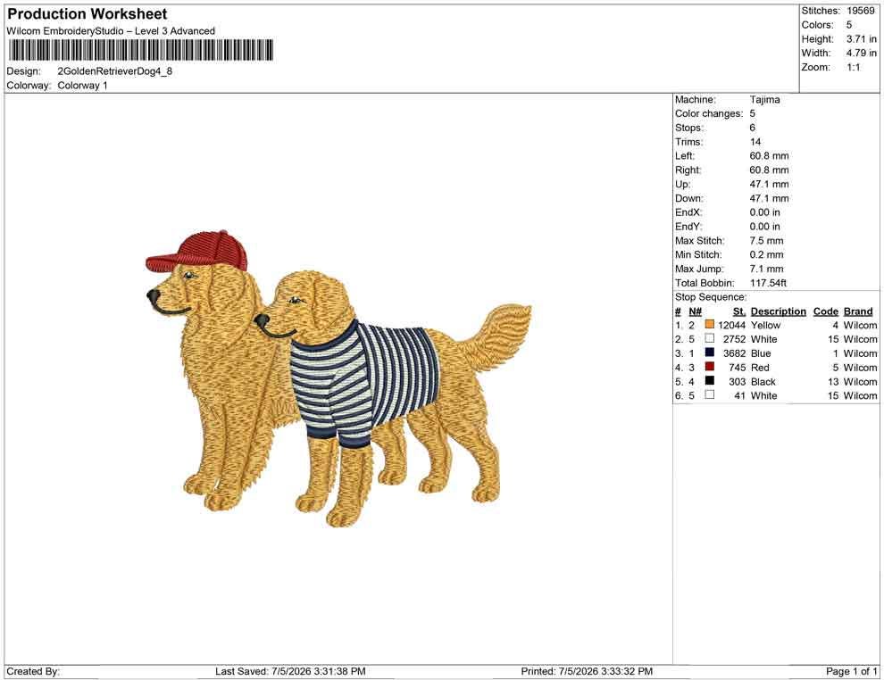 Best Friend Embroidery Designs: Golden Retrievers Embroidery File East Coast Embroidery Machine File (Digital Download) JEF PES DST+