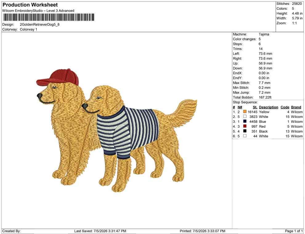 Best Friend Embroidery Designs: Golden Retrievers Embroidery File East Coast Embroidery Machine File (Digital Download) JEF PES DST+