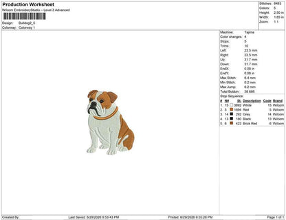 Bulldog Embroidery Design: American Bulldog Dog Machine Embroidery Files PES JEF DST+ (Digital Download)