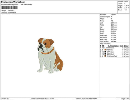 Bulldog Embroidery Design: American Bulldog Dog Machine Embroidery Files PES JEF DST+ (Digital Download)