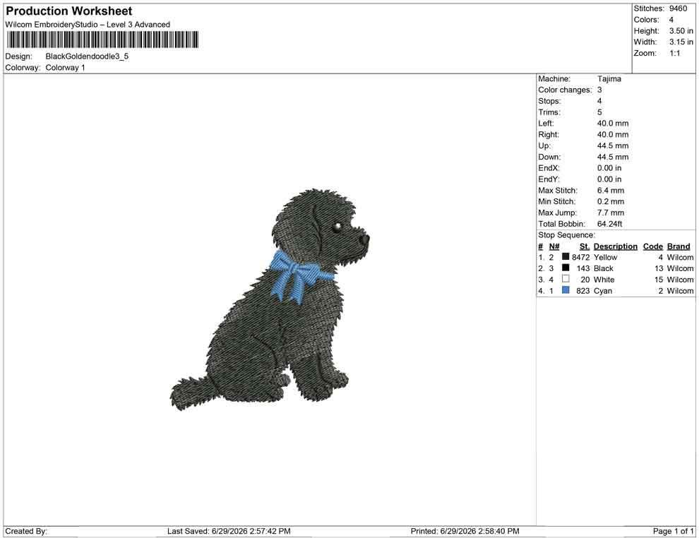 Yorkie Poo Embroidery Design: Dog with Bow Machine Embroidery File Dog Embroidery File (DST, PES, JEF, More) Digital Download