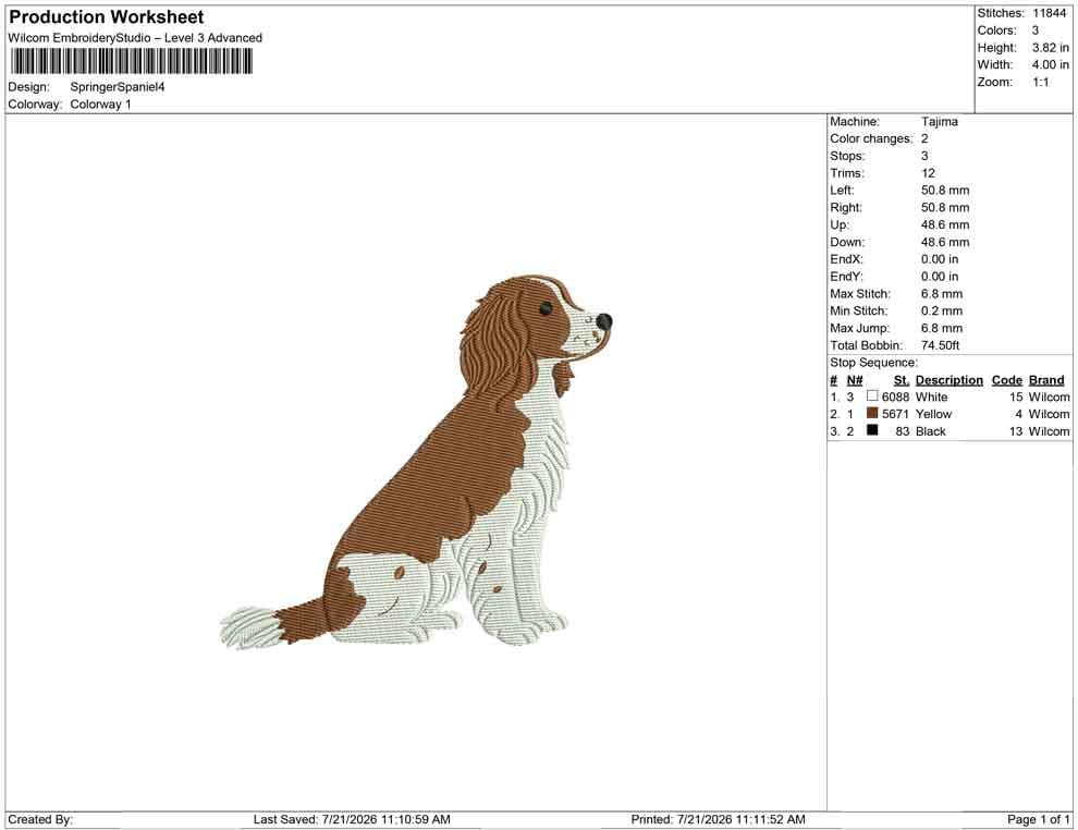 English Springer Spaniel Embroidery Designs: Dog Embroidery File Cute Puppy Embroidery Machine File (Digital Download) PES DST JEF+