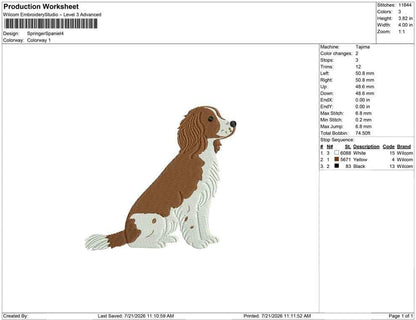 English Springer Spaniel Embroidery Designs: Dog Embroidery File Cute Puppy Embroidery Machine File (Digital Download) PES DST JEF+
