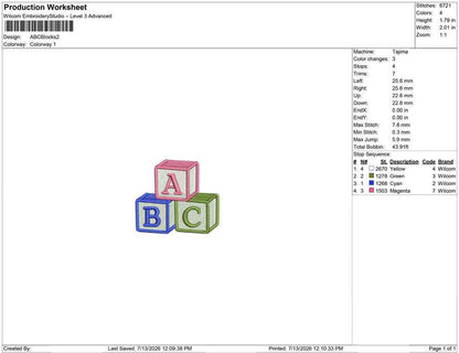 Back To School Embroidery Designs: Baby Building Blocks Machine Embroidery File Nursery Name Alphabet Blocks Embroidery Design