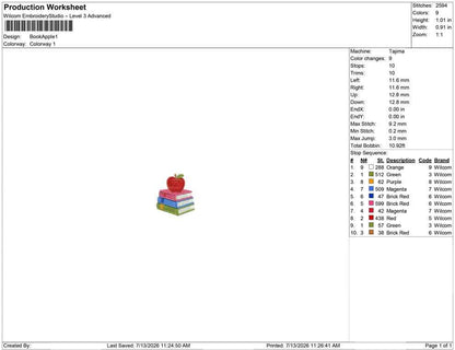 Back To School Embroidery Designs: Apple Machine Embroidery File Teacher Apple Embroidery PES DST JEF (Instant Download)