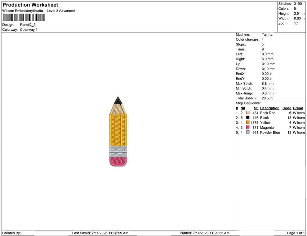 BTS Embroidery Designs: Back To School Machine Embroidery Files Number 2 Pencil Embroidery Design Digital Download (PES DST+)
