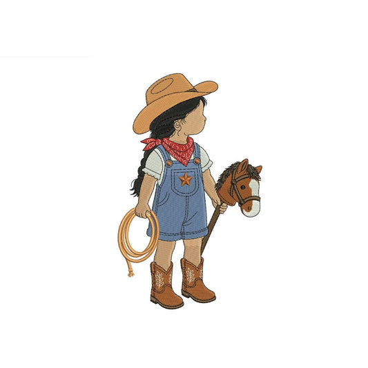 Cowgirl Embroidery Designs: Baby Machine Embroidery File Cowgirl Embroidery File (PES DST JEF+) Instant Download