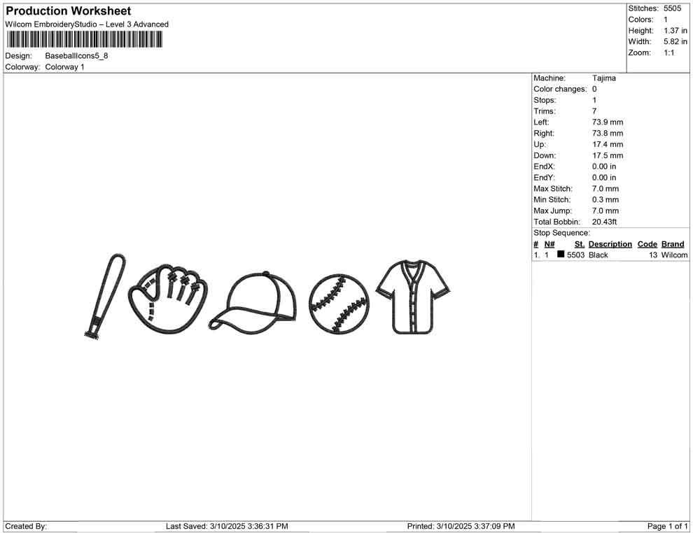 Baseball Embroidery Designs: Bat, Ball, Glove, Baseball Cap Icon Machine Embroidery Files (Digital Download) PES DST JEF+