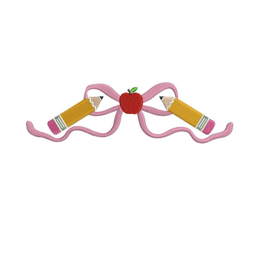 Back To School Embroidery Designs: Coquette Machine Embroidery Files For Teacher Appreciation Embroidery Design (PES DST EXP+) Instant