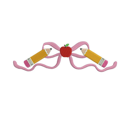 Back To School Embroidery Designs: Coquette Machine Embroidery Files For Teacher Appreciation Embroidery Design (PES DST EXP+) Instant