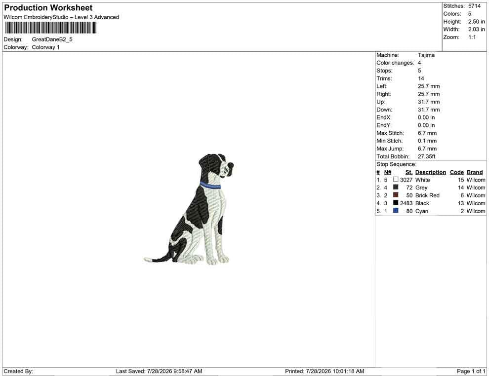 Great Dane Embroidery Designs: Big Dog Machine Embroidery Files Dog with Collar Embroidery Design (PES DST JEF+) Digital Download