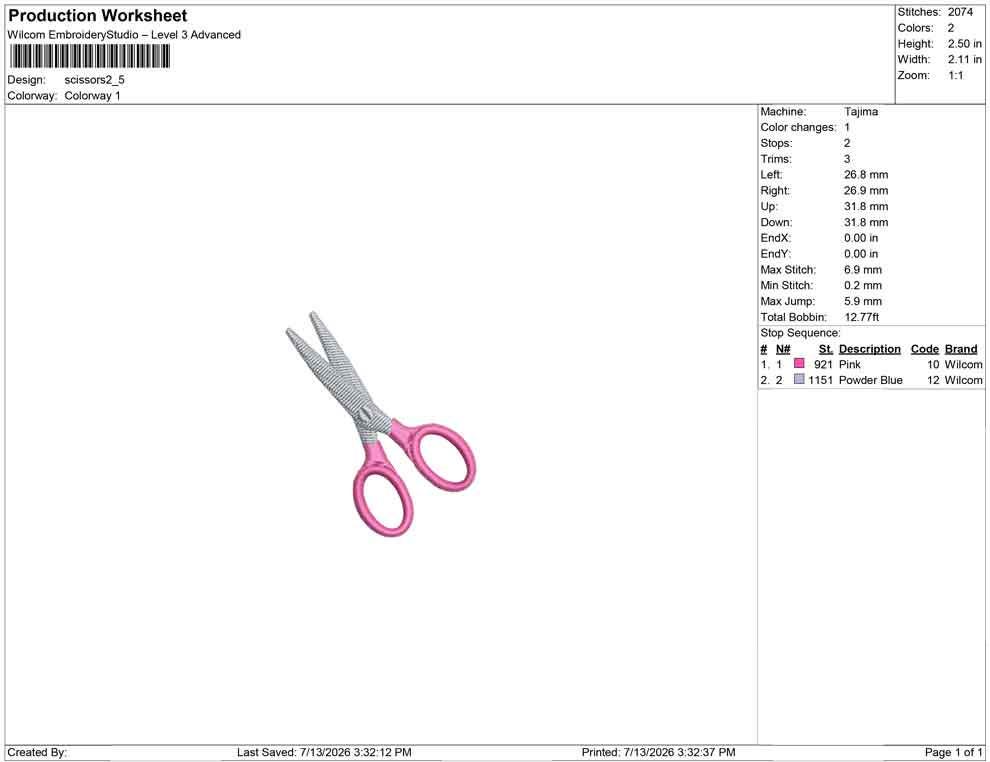 Back To School Embroidery Designs: School Scissors Machine Embroidery File Small Icon Embroidery Files (Digital Download) PES DST JEF+