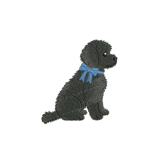 Yorkie Poo Embroidery Design: Dog with Bow Machine Embroidery File Dog Embroidery File (DST, PES, JEF, More) Digital Download