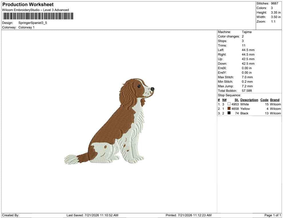 English Springer Spaniel Embroidery Designs: Dog Embroidery File Cute Puppy Embroidery Machine File (Digital Download) PES DST JEF+