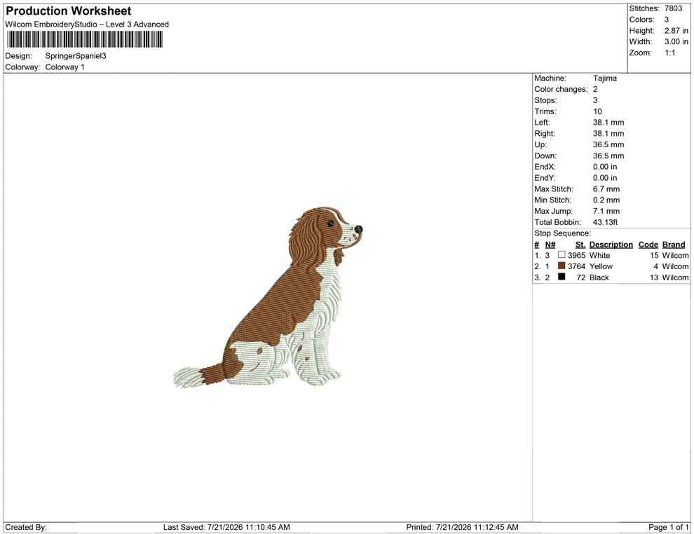 English Springer Spaniel Embroidery Designs: Dog Embroidery File Cute Puppy Embroidery Machine File (Digital Download) PES DST JEF+