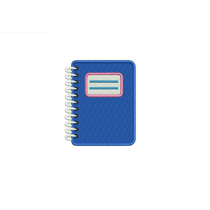 Spiral Notebook Embroidery Design: Pink Label Notebook Machine Embroidery File Teacher School Notebook Embroidery Design Back To School PES