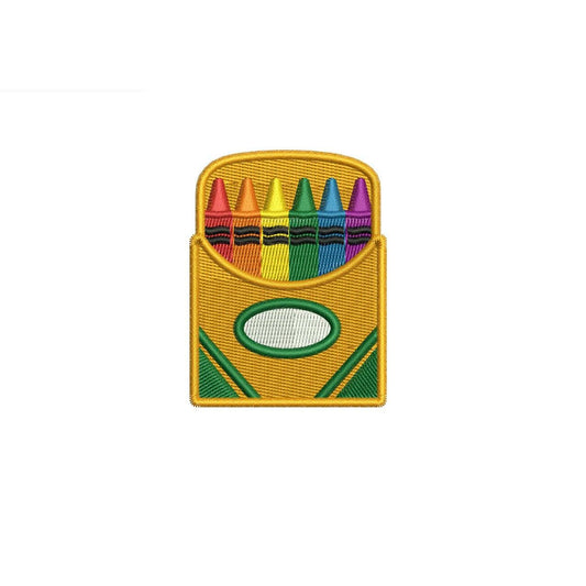 Kids Crayon Box Embroidery Design: Rainbow Crayons Machine Embroidery File Back to School Embroidery Design Teacher Appreciation DST PES JEF