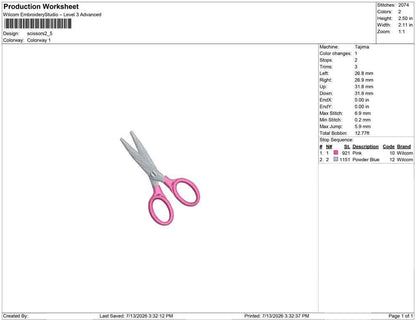 Embroidery Designs: Scissors Machine Embroidery File Scissors Embroidery Files (Digital Download) PES DST JEF+