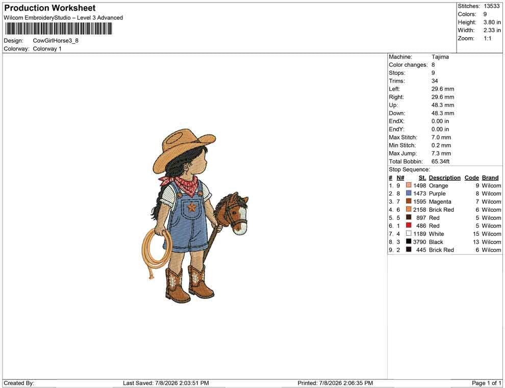 Cowgirl Embroidery Designs: Baby Machine Embroidery File Cowgirl Embroidery File (PES DST JEF+) Instant Download