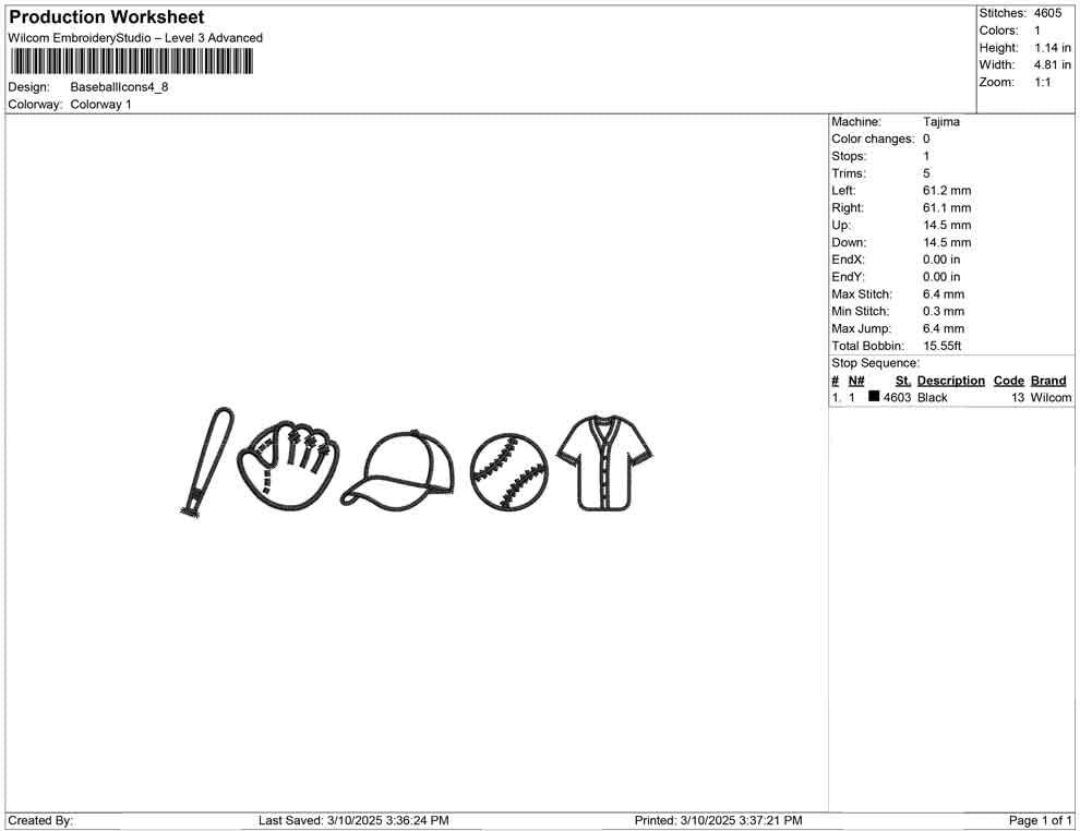 Baseball Embroidery Designs: Bat, Ball, Glove, Baseball Cap Icon Machine Embroidery Files (Digital Download) PES DST JEF+