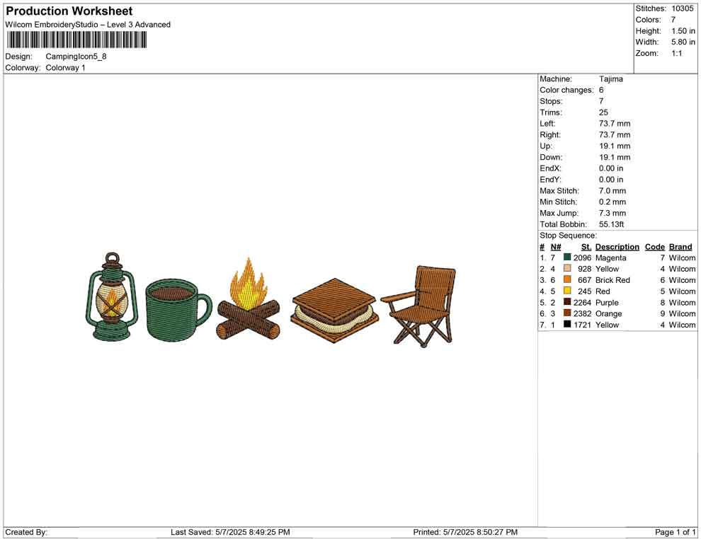 Camping Embroidery Designs: Campfire Lantern Coffee S'mores Camp Chair Machine Embroidery Files Winter Outdoor Embroidery (Digital Download)