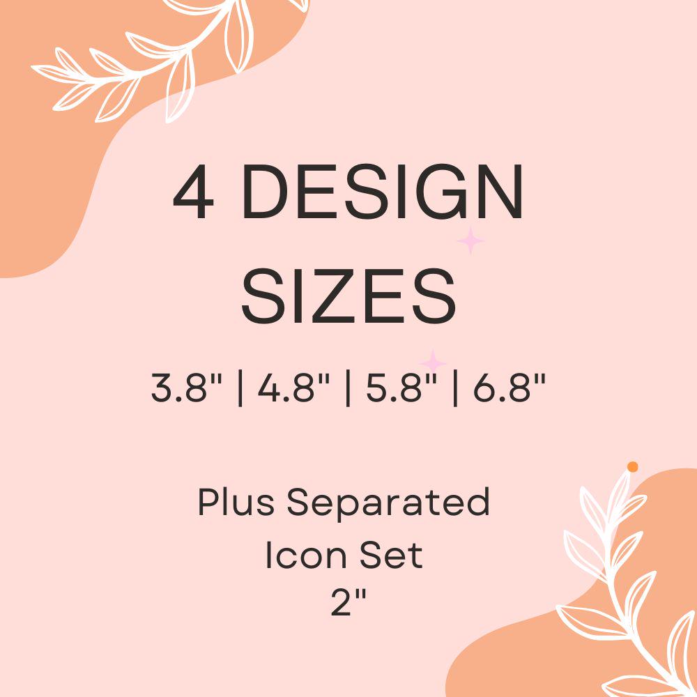 Beach Vacation Icon Set Embroidery Design: Summer Travel (Digital Download)