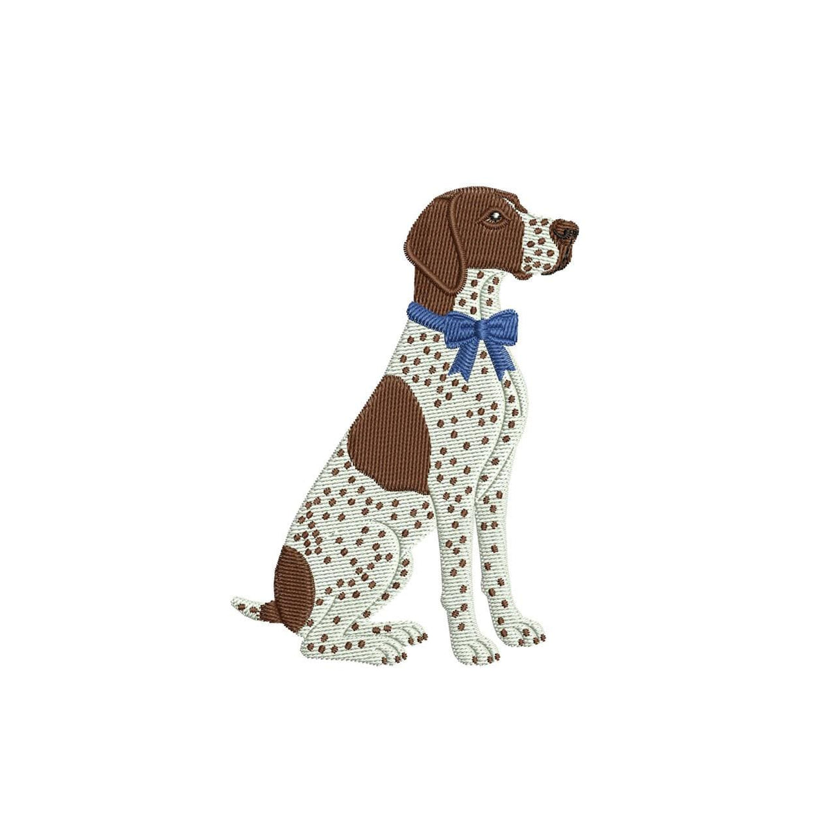 German Shorthaired Pointer Embroidery Design: Dog with Bow Machine Embroidery File Dog Embroidery File (DST, PES, JEF+) Digital Download