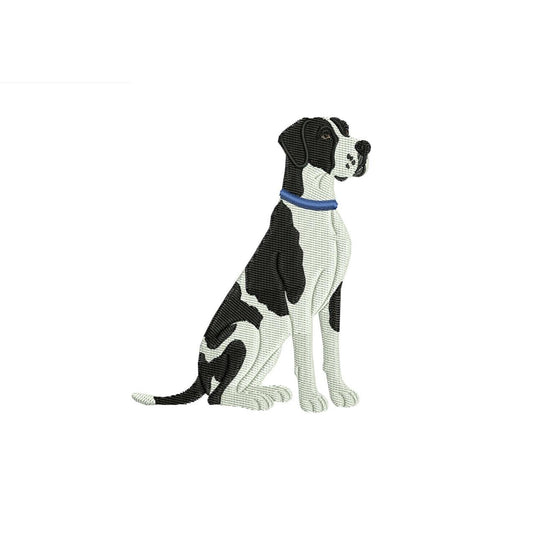 Great Dane Embroidery Designs: Big Dog Machine Embroidery Files Dog with Collar Embroidery Design (PES DST JEF+) Digital Download