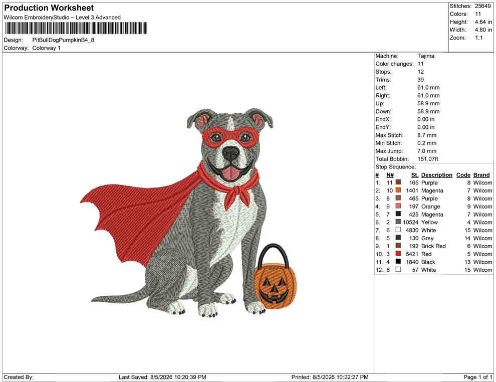 Halloween Dog Embroidery Designs: Superhero Pit Bull Dog Embroidery Design (Digital Download)