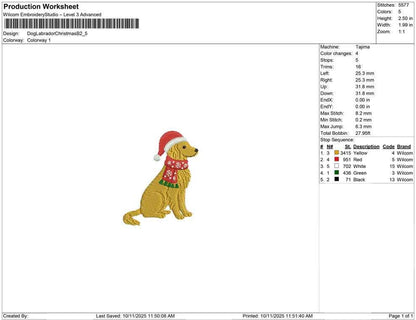 Christmas Embroidery Designs: Golden Retriever Dog Embroidery Machine Files Holiday Dog Embroidery Design (Digital Download)