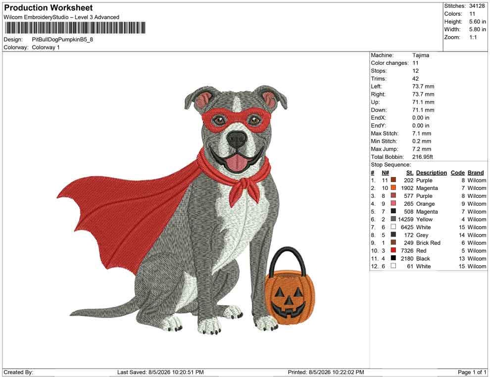 Halloween Dog Embroidery Designs: Superhero Pit Bull Dog Embroidery Design (Digital Download)