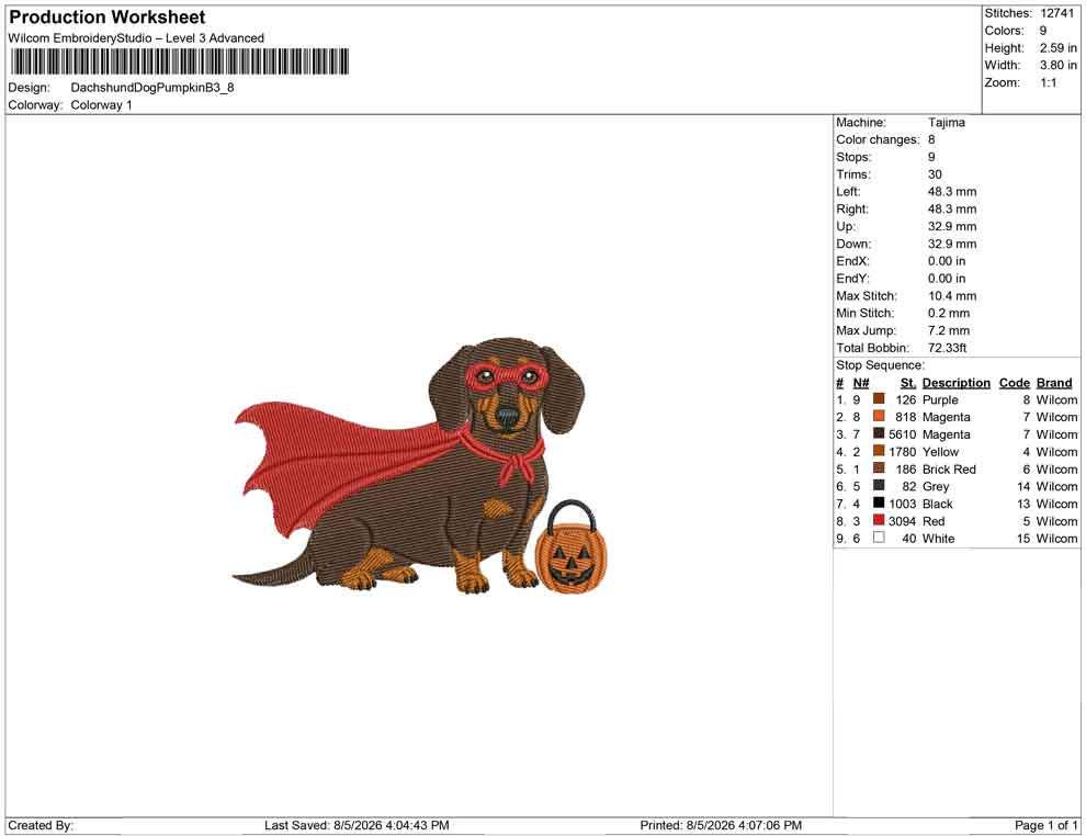 Dachshund Halloween Embroidery Designs: Superhero Dachshund Dog Fall Embroidery Design Files (PES DST JEF+) Instant Digital Download