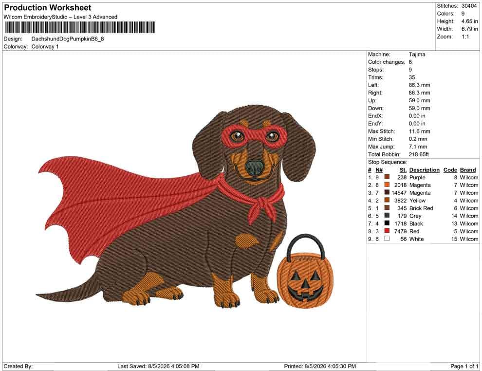 Dachshund Halloween Embroidery Designs: Superhero Dachshund Dog Fall Embroidery Design Files (PES DST JEF+) Instant Digital Download