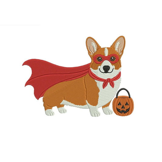 Halloween Corgi Embroidery Designs: Superhero Corgi Dog Embroidery Design Files (Digital Download) PES DST EXP+ Instant Download