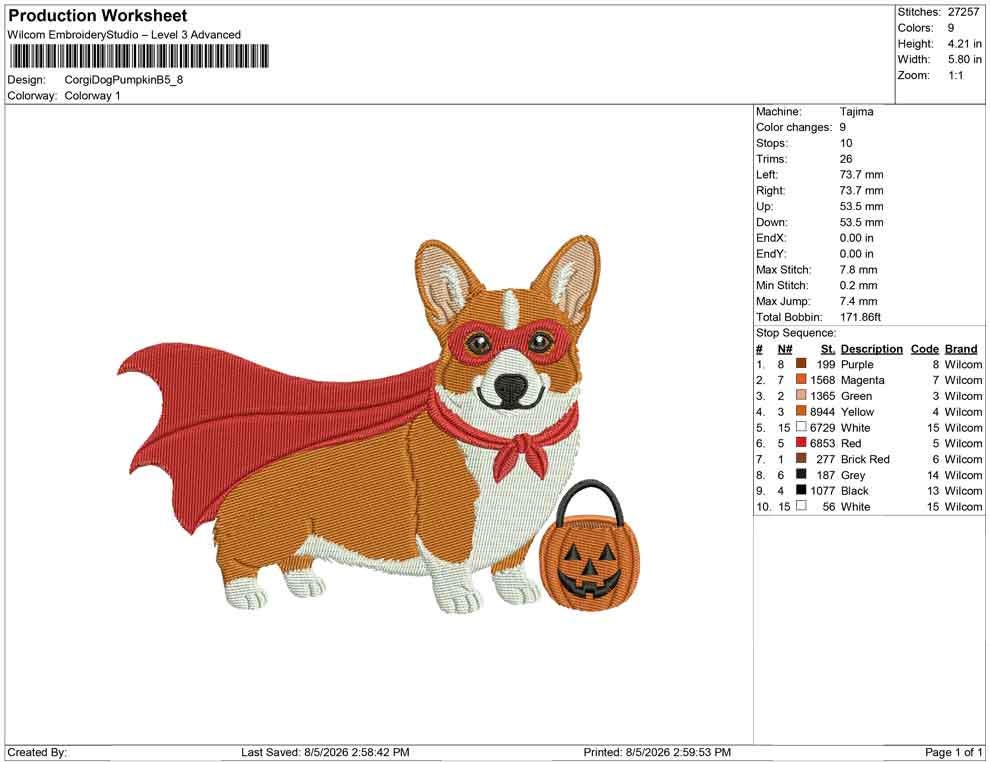 Halloween Corgi Embroidery Designs: Superhero Corgi Dog Embroidery Design Files (Digital Download) PES DST EXP+ Instant Download