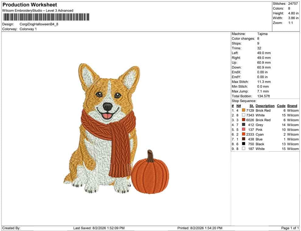 Corgi Embroidery Designs: Corgi Dog Embroidery Machine File Corgi Dog Fall Embroidery Design (Instant Digital Download) PES DST JEF+