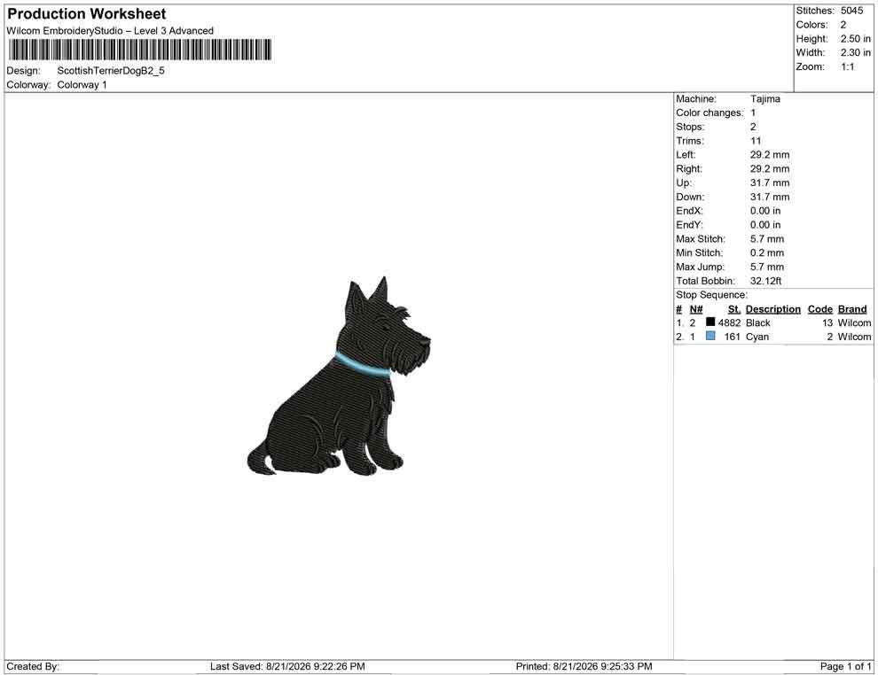 Scottish Terrier Embroidery Designs: Scottie Dog Blue Collar Machine Embroidery Files Dog Embroidery Design (PES DST EXP+) Digital Download