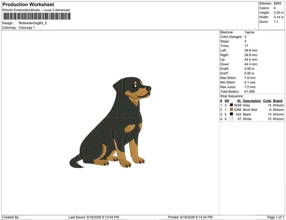 Rottweiler Embroidery Designs: Rottweiler Dog Embroidery File Cute Rottweiler Puppy Embroidery Machine File (Digital Download)